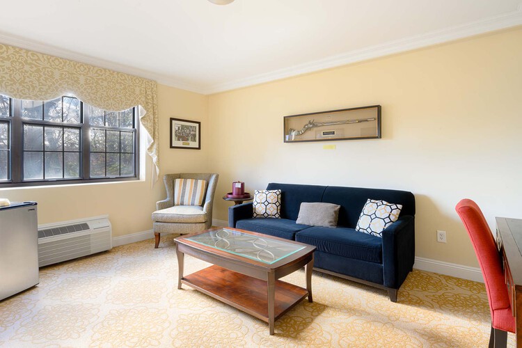 Executive Jr Suite living space with a sofa